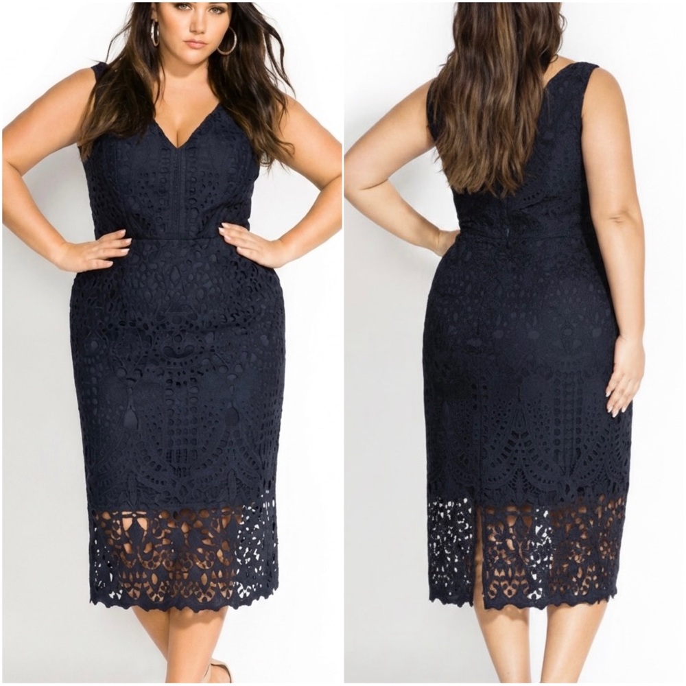 City Chic NWT All Class Midi Dress in Navy Blue Sz. 14